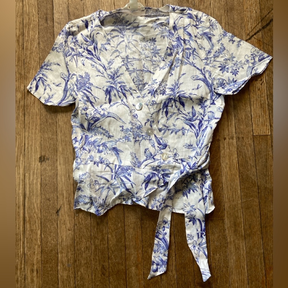 Linen wrap top
